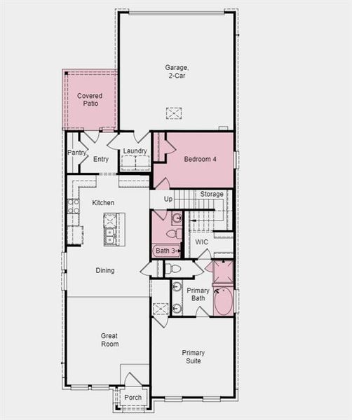 Structural options added include; Slide-in tub at primary bath, 4th bedroom with full bath, and covered patio.