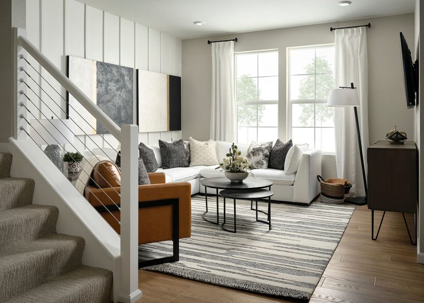 Representative furnished interior of a home built from the A by Tri Pointe Homes in Candelas Townhomes, Arvada (Image 10).