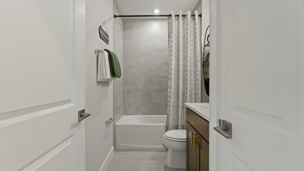 Atlantic Plan Single Story Home by DRB Homes, Full Bathroom in Liberty Trace located in Haines City FL.