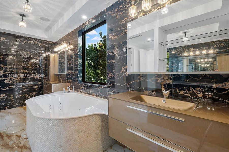 Furnished interior view inside a new home in , Surfside (Image 43).