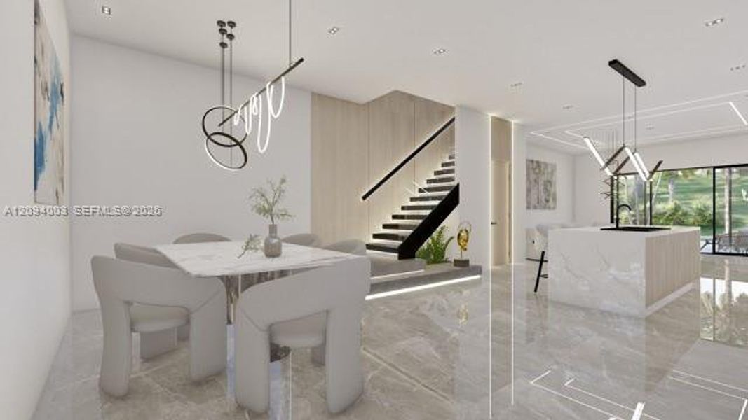Furnished interior view inside a new home in , Miami (Image 8).