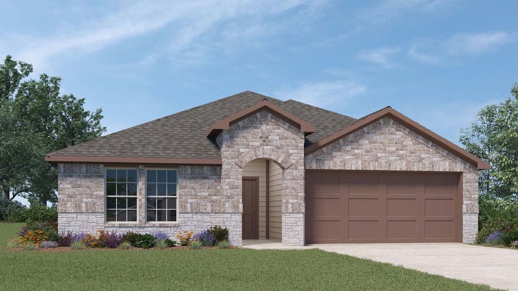 Front exterior of a new home in Holly Trails, Sour Lake, TX, highlighting curb appeal (Image 1). Front exterior of a new home in Holly Trails, Sour Lake, TX, highlighting curb appeal (Image 1).