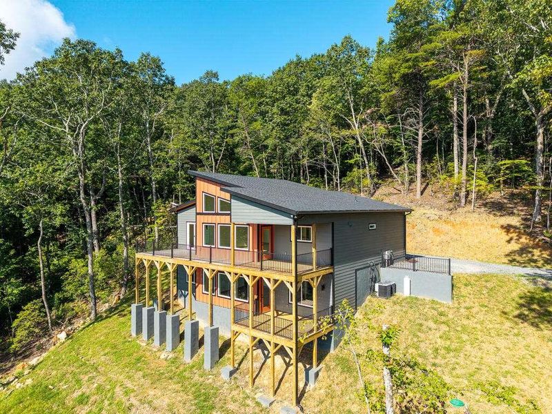 Exterior details and patio area of a home in , Ellijay (Image 40).