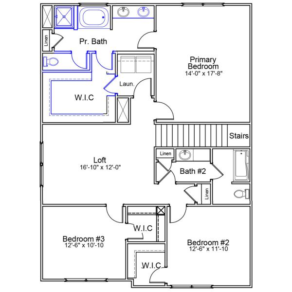 2D floor plan layout of this home in Bluefield, Lexington, SC (Image 3). 2D floor plan layout of this home in Bluefield, Lexington, SC (Image 3).