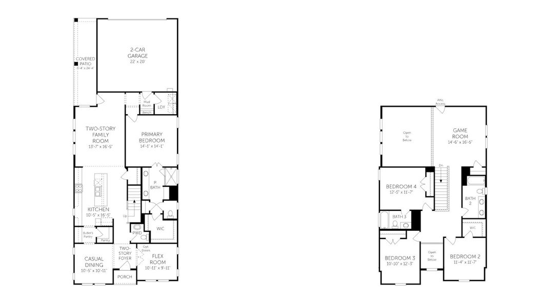 2D floor plan layout for the Roberts by Coventry Homes in Solterra Texas, Mesquite, TX (Image 3).