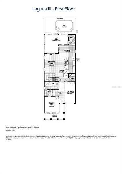 2D floor plan layout of this home in Solara Resort, Kissimmee, FL (Image 2).