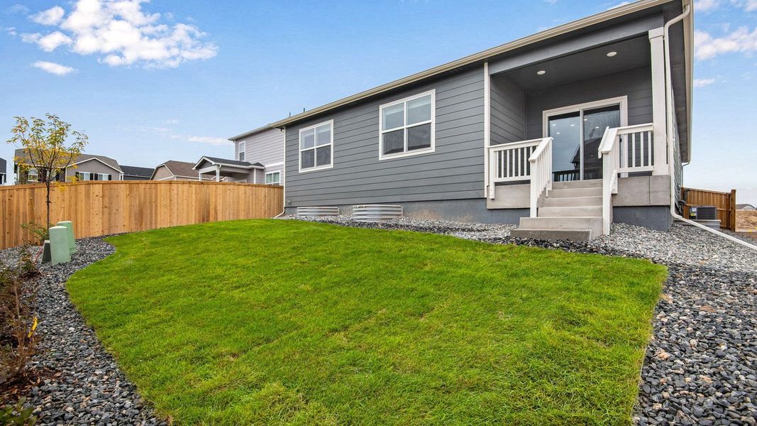 Exterior details and patio area of a home in Trails at Crowfoot, Parker (Image 3). Exterior details and patio area of a home in Trails at Crowfoot, Parker (Image 3).