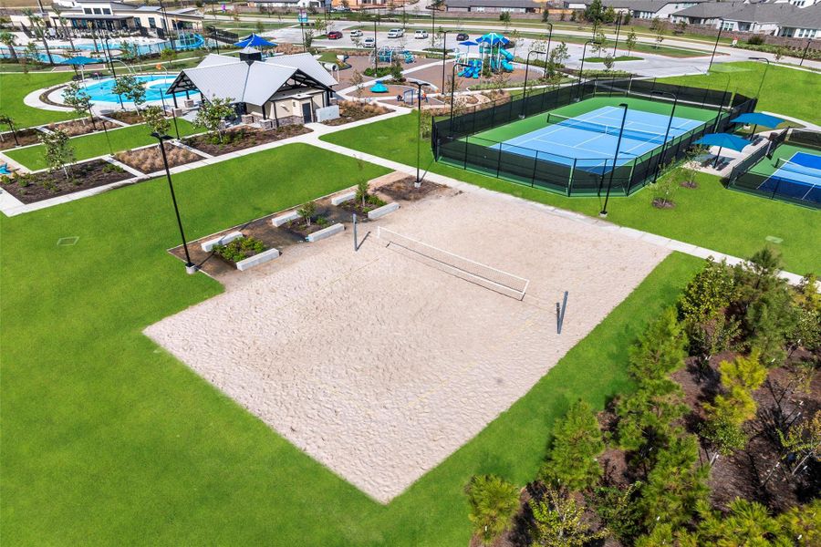 Beach volleyball is ready for play.