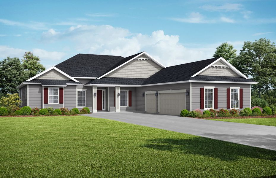 Representative exterior photo of a completed home built from the Rosewood by SEDA New Homes in Sandy Bluff, Yulee, FL (Image 18).