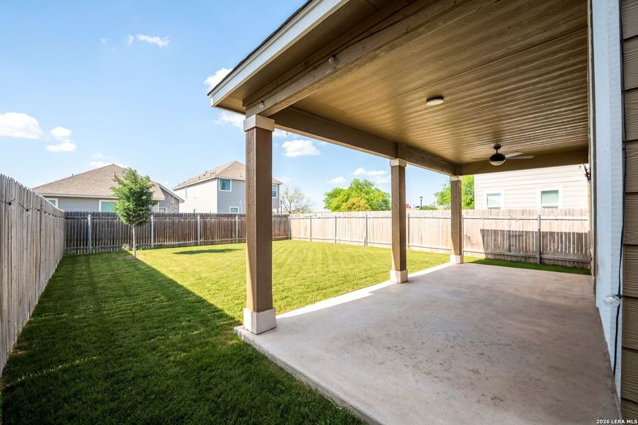 Exterior details and patio area of a home in Berry Springs, Georgetown (Image 25).