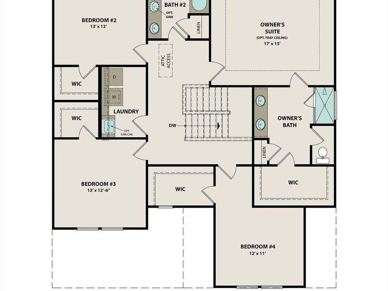 2D floor plan layout of this home in Woods Crossing, Gallatin, TN (Image 6). 2D floor plan layout of this home in Woods Crossing, Gallatin, TN (Image 6).