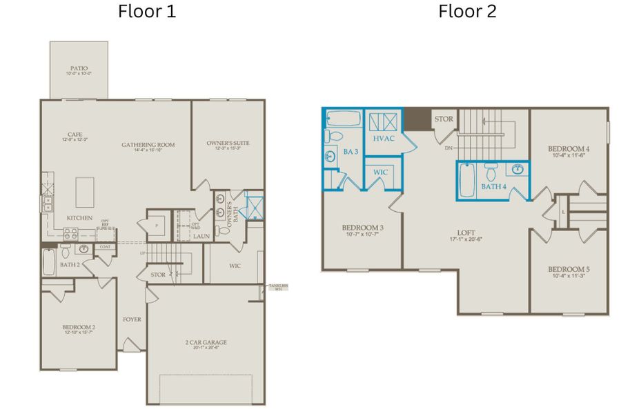 2D floor plan layout of this home in Carpenter Falls, Durham, NC (Image 4).