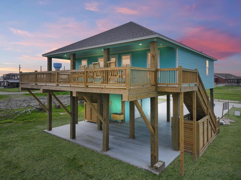 Exterior details and patio area of a home in , Crystal Beach (Image 21). Exterior details and patio area of a home in , Crystal Beach (Image 21).