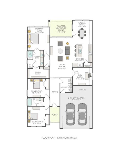 2D floor plan layout of this home in Lagos Reserve, Manor, TX (Image 3).