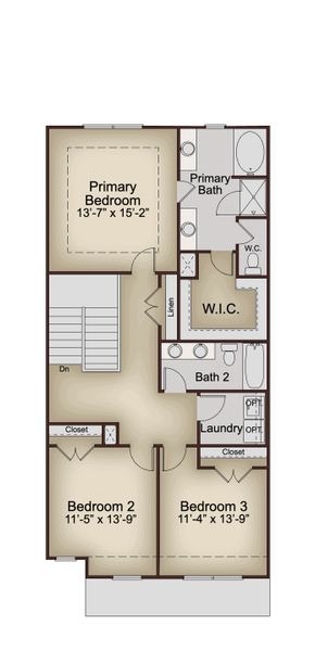 2D floor plan layout of this home in Somerset at Riverbrook, Gainesville, GA (Image 3).