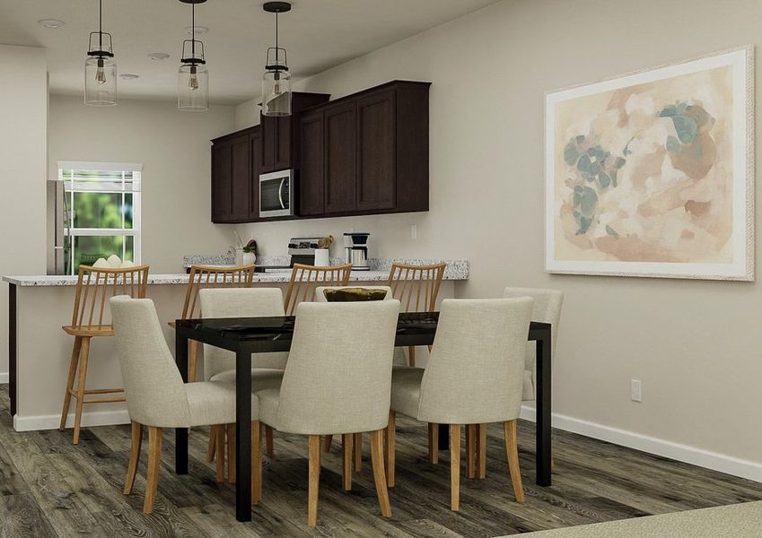 Representative furnished interior of a home built from the Iris by LGI Homes in Creekside Estates, Crandall (Image 3). Representative furnished interior of a home built from the Iris by LGI Homes in Creekside Estates, Crandall (Image 3).