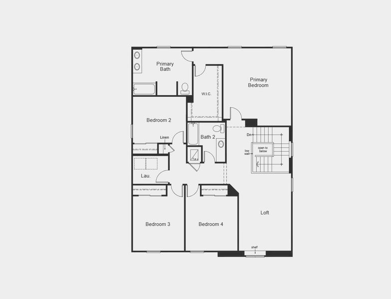 2D floor plan layout for the Plan 2682 by KB Home in The Shores II, St. Cloud, FL (Image 3). 2D floor plan layout for the Plan 2682 by KB Home in The Shores II, St. Cloud, FL (Image 3).