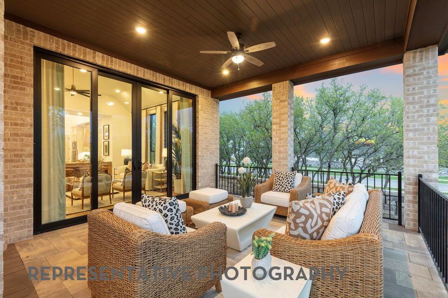 Exterior details and patio area of a home in Parten, Austin (Image 2).