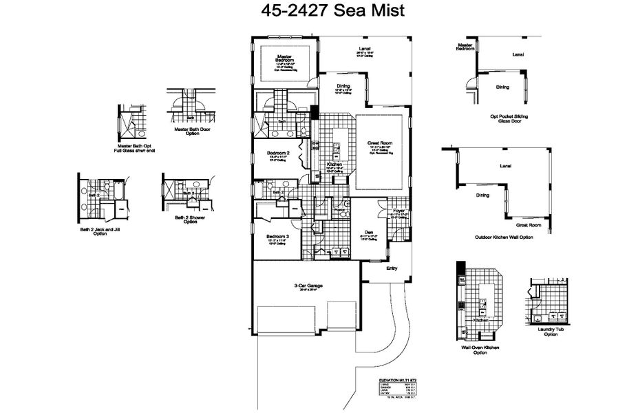 2D floor plan layout for the Sea Mist by Neal Communities in Vistera of Venice, Venice, FL (Image 5).