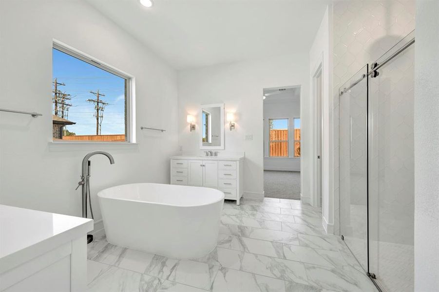 Furnished interior view inside a new home in Kreymer at the Park, Wylie (Image 27).