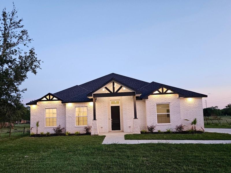 Front exterior of a new home in , Hitchcock, TX, highlighting curb appeal (Image 20).
