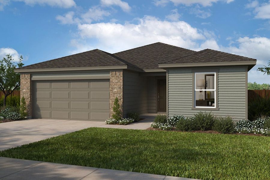 Representative exterior photo of a completed home built from the Plan 1793 by KB Home in Saddlebrook Preserve, Beasley, TX (Image 10).