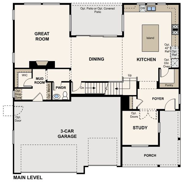 2D floor plan layout for the Westfield by Century Communities in Overland Ranch, Aurora, CO (Image 2). 2D floor plan layout for the Westfield by Century Communities in Overland Ranch, Aurora, CO (Image 2).
