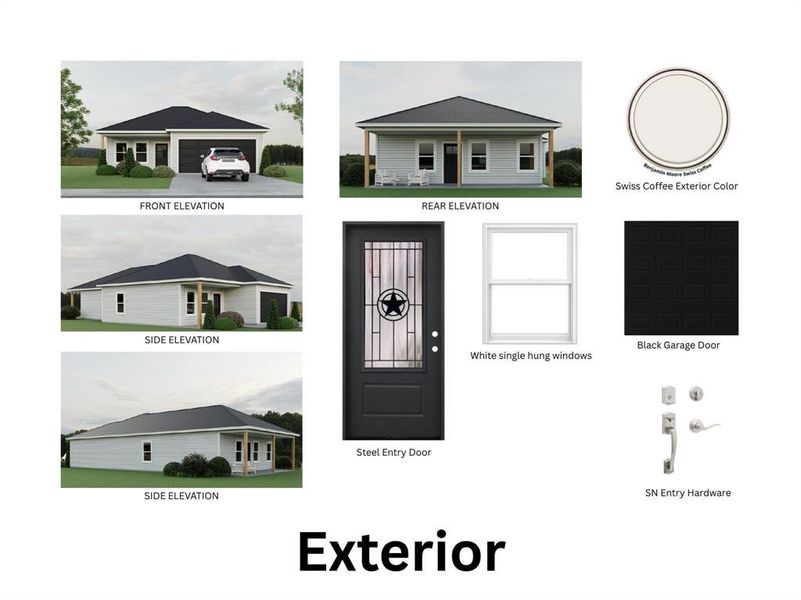 Finish selections are representative of the intended design. Final materials may vary slightly due to availability or field conditions