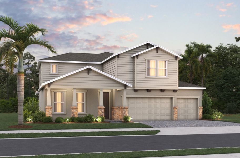 Representative exterior photo of a completed home built from the Canterbury Ii by Beazer Homes in Estates at Lake Jesup, Sanford, FL (Image 18).