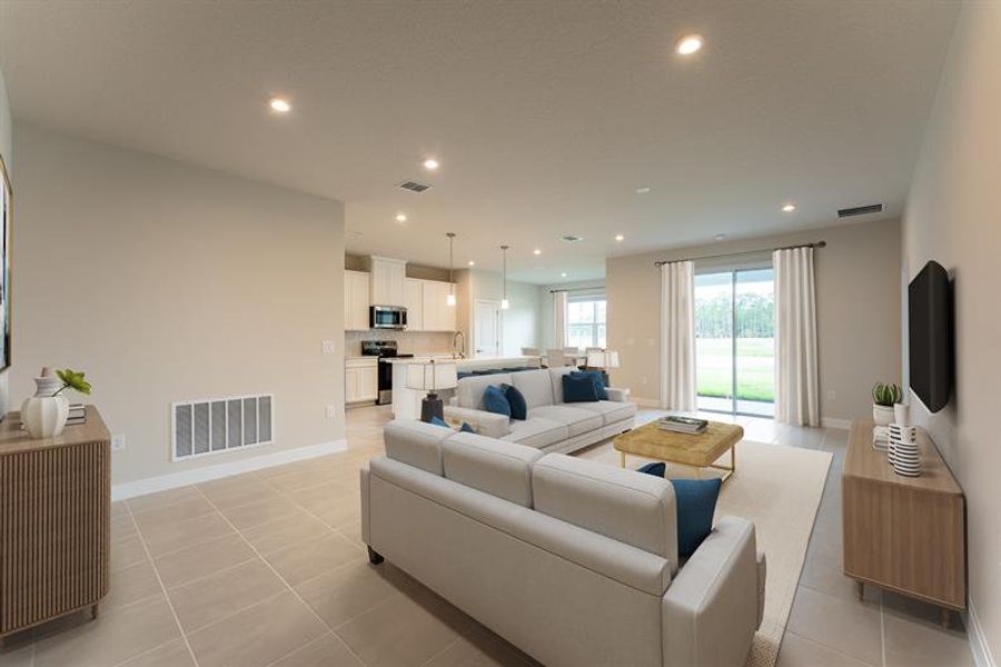 Representative furnished interior of a home built from the Harrison by Ryan Homes in The Palms at Venetian Bay, New Smyrna Beach (Image 7).