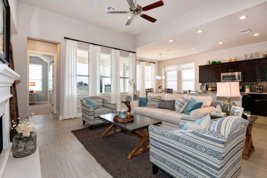 Representative furnished interior of a home built from the Oaks 2985 by Brohn Homes in Oaks at San Gabriel, Georgetown (Image 3).