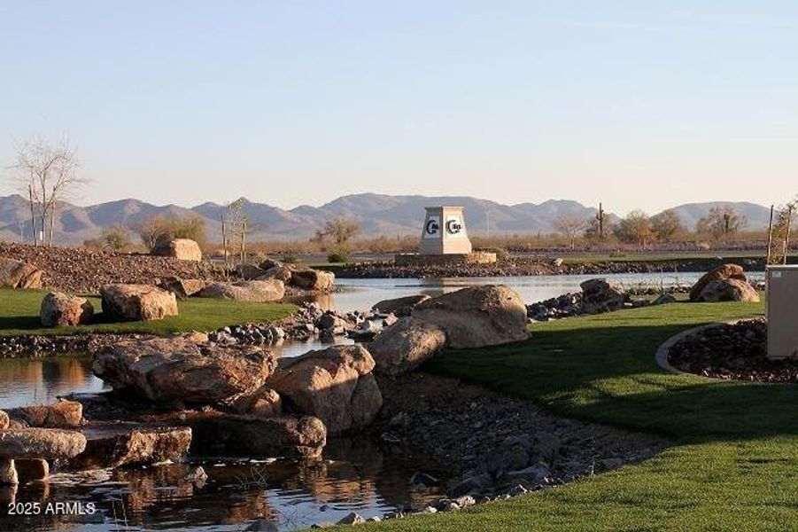 Entry monument and stream