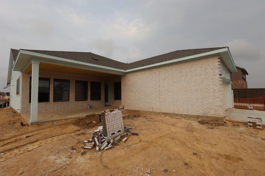 In-progress construction of a new home in Riceland 50’ Alley Load Homesites, Mont Belvieu, TX (Image 11). In-progress construction of a new home in Riceland 50’ Alley Load Homesites, Mont Belvieu, TX (Image 11).