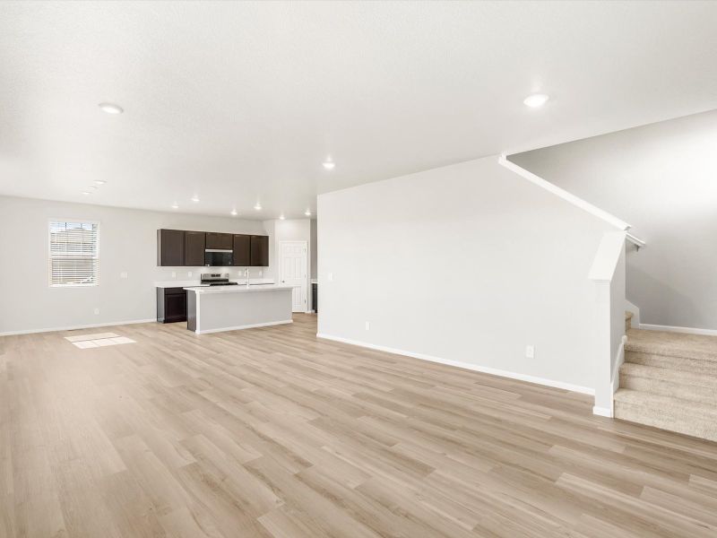 Spacious, unfurnished interior of a new home in Buffalo Highlands: The Flora Collection, Commerce City (Image 8). Spacious, unfurnished interior of a new home in Buffalo Highlands: The Flora Collection, Commerce City (Image 8).