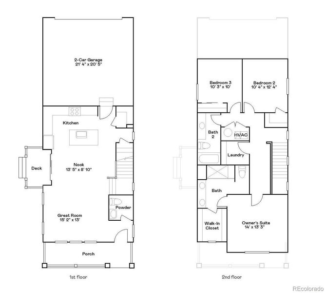 2D floor plan layout of this home in Percheron: The Explorer Collection, Colorado Springs, CO (Image 2).