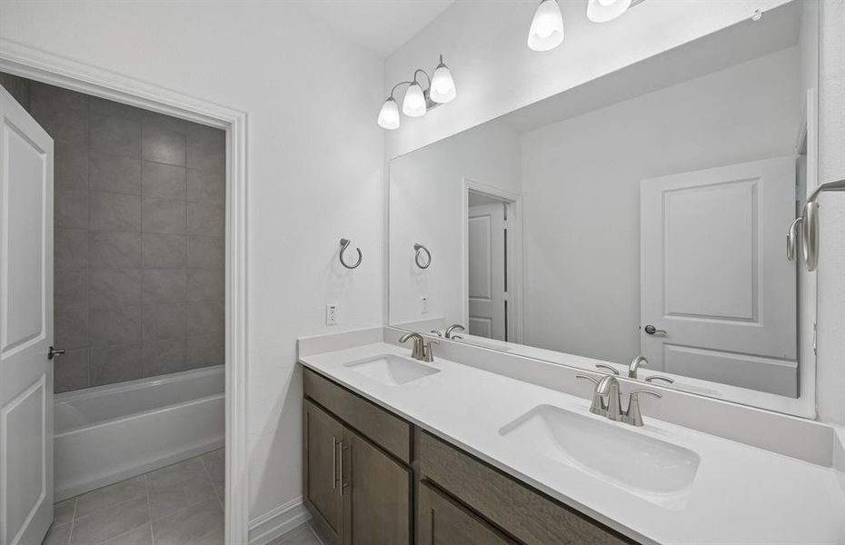 Secondary bath with double vanity