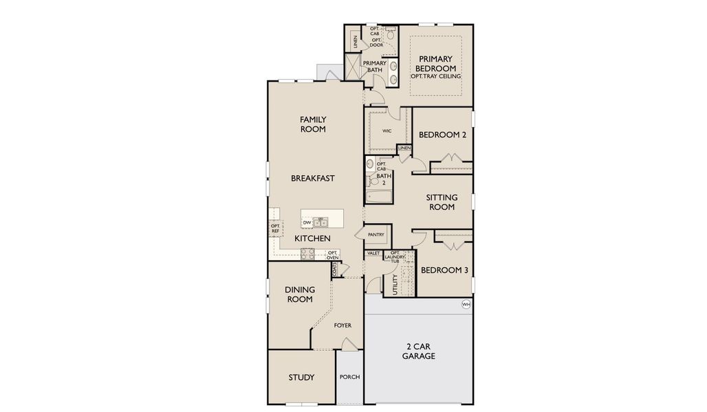 2D floor plan layout for the Alyssa by Ashton Woods in The Preserve at the Wilder, Adkins, TX (Image 4). 2D floor plan layout for the Alyssa by Ashton Woods in The Preserve at the Wilder, Adkins, TX (Image 4).