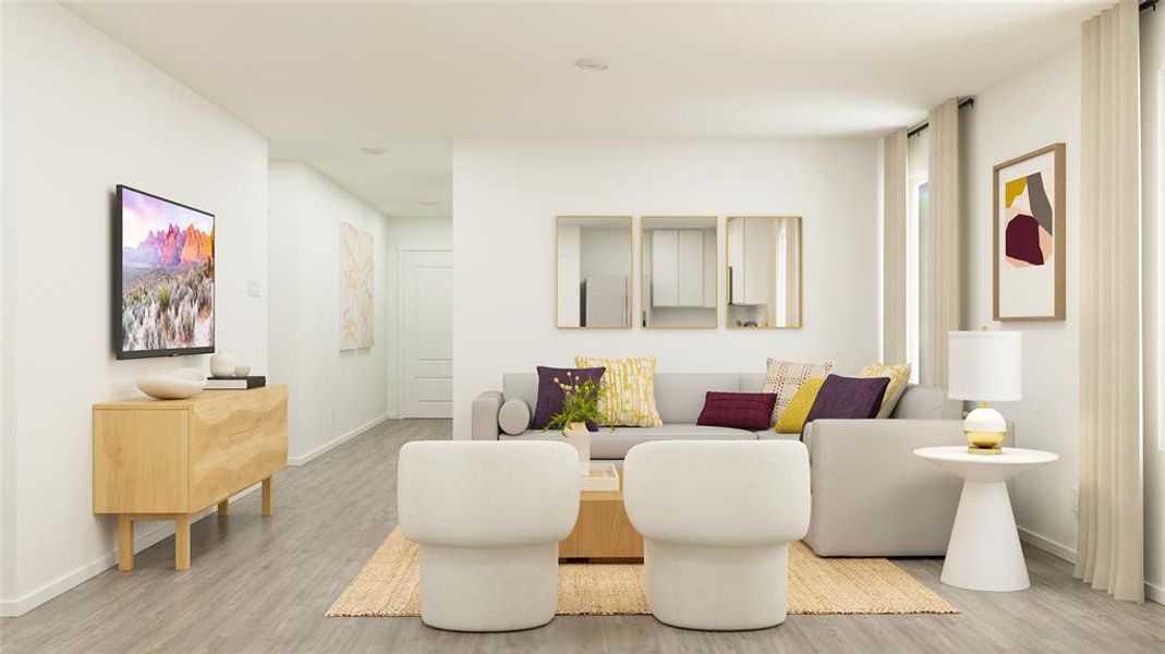 Living room featuring light hardwood / wood-style floors