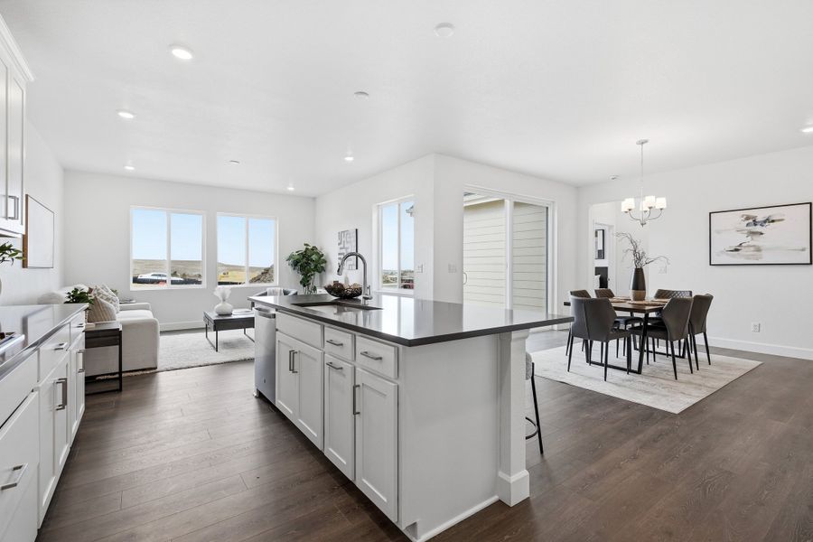 Furnished interior view inside a new home in Trailstone, Arvada (Image 16).