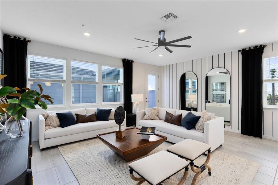 Furnished interior view inside a new home in EverBe, Orlando (Image 13). Furnished interior view inside a new home in EverBe, Orlando (Image 13).