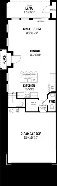 2D floor plan layout of this home in Crosswind Ranch, Parrish, FL (Image 4).