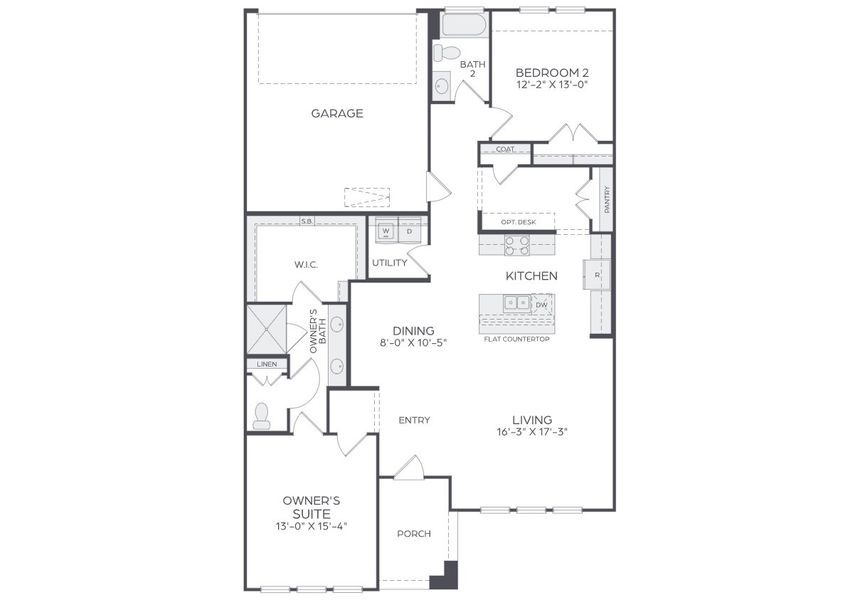 2D floor plan layout for the Charles by Cadence Homes in Talia, Forney, TX (Image 2). 2D floor plan layout for the Charles by Cadence Homes in Talia, Forney, TX (Image 2).
