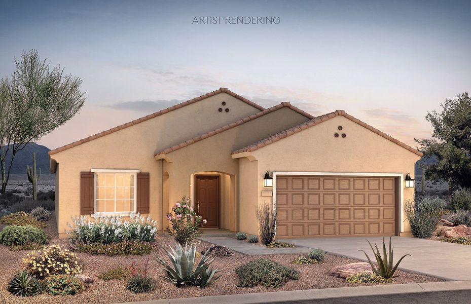 Representative exterior photo of a completed home built from the Creosote by Pulte Homes in Parkside at Anthem at Merrill Ranch, Florence, AZ (Image 2).