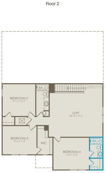 2D floor plan layout of this home in Sunrise Estates, West Melbourne, FL (Image 3).