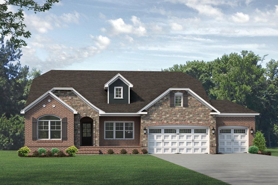 Representative exterior photo of a completed home built from the Cosmopolitan by Keystone Homes NC in Weybridge, Burlington, NC (Image 32). Representative exterior photo of a completed home built from the Cosmopolitan by Keystone Homes NC in Weybridge, Burlington, NC (Image 32).