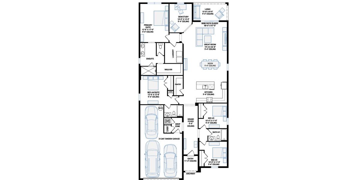 2D floor plan layout for the Southampton by Cardel Homes in Coasterra, Palmetto, FL (Image 3). 2D floor plan layout for the Southampton by Cardel Homes in Coasterra, Palmetto, FL (Image 3).