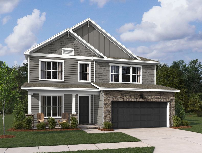 Representative exterior photo of a completed home built from the Macon II by Ashton Woods in Ascent at Arbor Ridge, La Vergne, TN (Image 6). Representative exterior photo of a completed home built from the Macon II by Ashton Woods in Ascent at Arbor Ridge, La Vergne, TN (Image 6).
