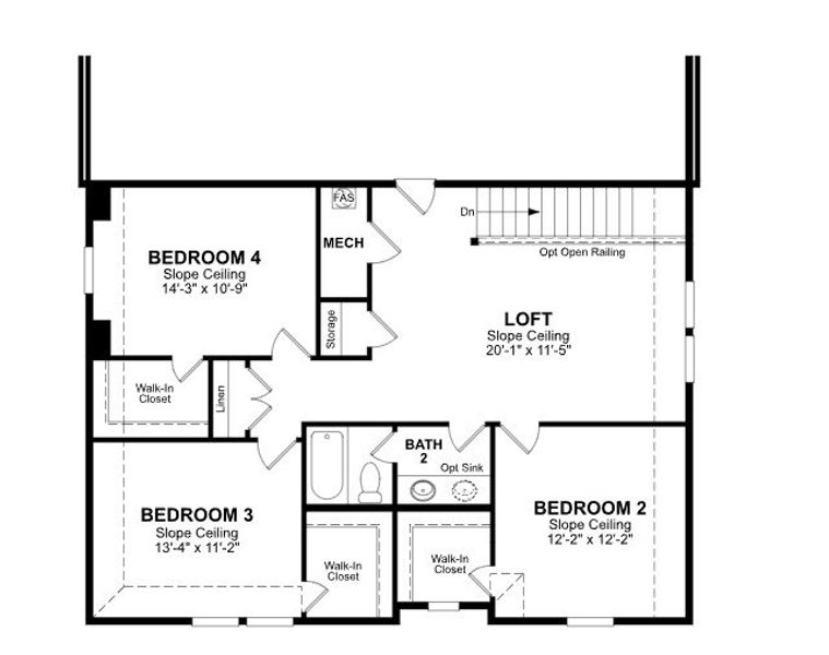 2D floor plan layout of this home in Chalk Hill, Celina, TX (Image 5).