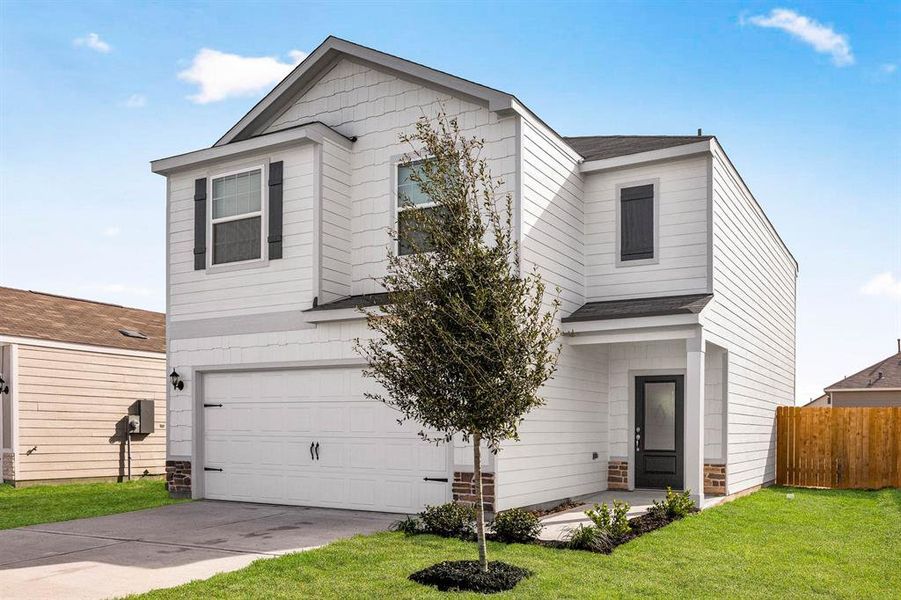 The Mesquite is a beautiful 2-story home with upgraded siding and modern curb appeal. You will love the color of the home! This is on an oversized corner lot!