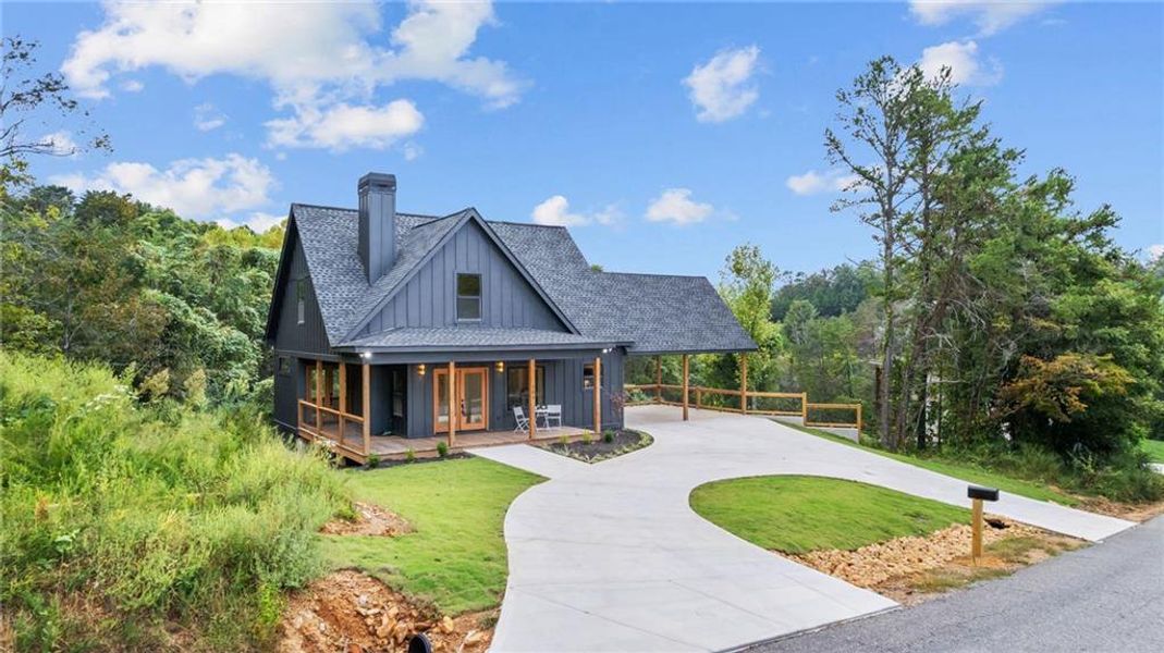 Front exterior of a new home in , Ellijay, GA, highlighting curb appeal (Image 30).